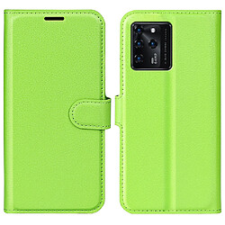 Etui en PU texture litchi avec support, vert pour votre ZTE Blade V30