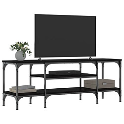 Avis Maison Chic Meuble TV scandinave - Banc TV pour salon noir 121x35x45 cm bois d'ingénierie et fer -MN36239