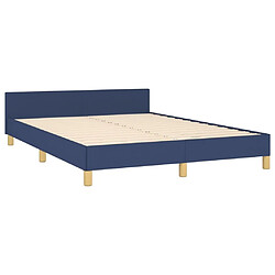 Maison Chic Lit adulte - Cadre Structure de lit avec tête de lit Contemporain Bleu 140 x 200 cm Tissu -MN83038 pas cher