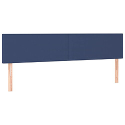 Avis vidaXL Tête de lit à LED Bleu 200x5x78/88 cm Tissu