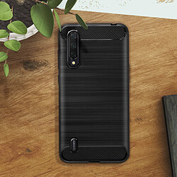 Avis Avizar Coque Xiaomi Mi 9 Lite Souple Finition Carbone Effet Métal Brossé Noir