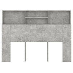 Acheter vidaXL Armoire de tête de lit Gris béton 140x19x103,5 cm