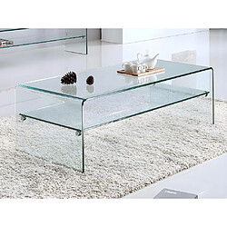 Vente-Unique Ensemble Table basse + Meuble TV - Verre trempé - Séjour design STILEOS