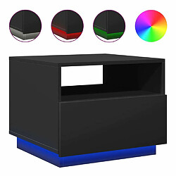 Maison Chic Table basse pour salon | Table à café avec lumières LED noir 50x49x40 cm -GKD75722