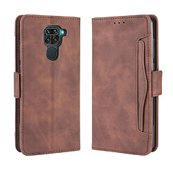 Etui en PU unique avec plusieurs porte-cartes marron pour votre Xiaomi Redmi Note 9/Redmi 10X 4G