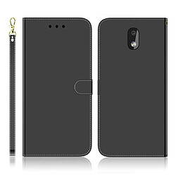 Wewoo Housse Coque Etui à rabat horizontal en surface miroir avec pour Nokia 2.2 fentes cartes et porte-cartes ainsi que portefeuille et lanière Noir