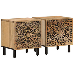 Maison Chic Lot de 2 Tables de chevet - Tables de Nuit 40x33x46 cm Bois de manguier solide