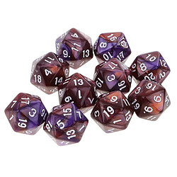 Avis 10 Pcs 20 Faces Dés D20 Polyédrique Dés Pour Donjons Et Dragons Jeux De Table Café Violet