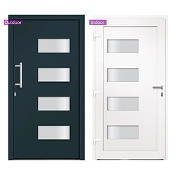 vidaXL Porte d'entrée Aluminium et PVC Anthracite 110x210 cm pas cher