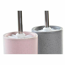 Avis Brosse de salle de wc DKD Home Decor Gris Rose Argenté Rose clair Métal Aluminium Dolomite Urbaine 9,8 x 9,8 x 39 cm (2 Unités)