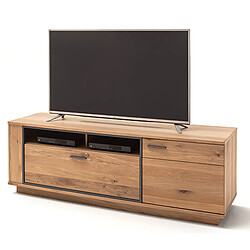 Avis Pegane Meuble TV coloris chêne noueux - Longueur 180 x Hauteur 61 x Profondeur 50 cm