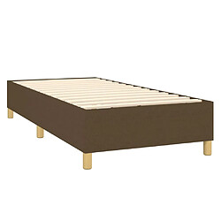 Avis vidaXL Cadre de lit sans matelas marron foncé 90x200 cm tissu