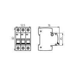 Kanlux Disjoncteur Triphasé Modulaire 10A 3P Courbe B