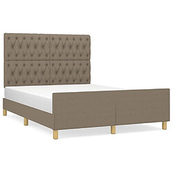 Maison Chic Cadre/structure de lit avec tête de lit pour adulte - Lit Moderne Chambre Taupe 140x190 cm Tissu -MN65863 