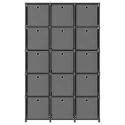 vidaXL Étagère à 15 cubes avec boîtes Gris 103x30x175,5 cm Tissu