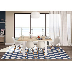 Pegane Table a manger Extensible en chêne canadian et blanc Artik - Hauteur 78 x Longueur 140-190 x Largeur 90 cm pas cher