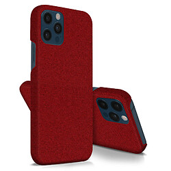 Avizar Coque iPhone 12 / 12 Pro Rigide Finition Tissu Anti-traces Lavable Rouge