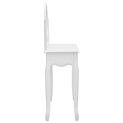 Avis vidaXL Coiffeuse et tabouret Blanc 65x36x128 cm Bois de paulownia MDF