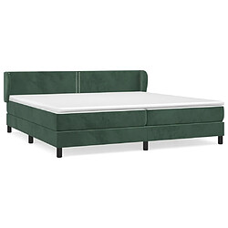 Maison Chic Lit Adulte - Lit simple Lit à sommier tapissier et matelas moelleux - Meuble de Chambre - Vert foncé 200x200cm Velours -MN85977