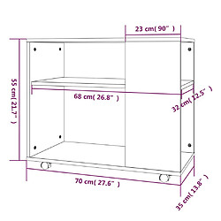 vidaXL Table d'appoint Chêne fumé 70x35x55 cm Bois d'ingénierie pas cher