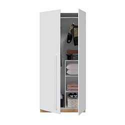 MIRAKEMUEBLE Armoire Junior Ambient - Chêne Nodi et Blanc Artik OAK NODI ET BLANCO ARTIK pas cher