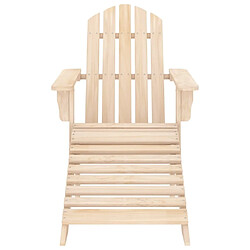 Maison Chic Chaise de jardin avec pouf - Fauteuil d'extérieur Adirondack Bois de sapin solide -MN52864