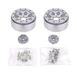 Avis 2pcs moyeu de roue en aluminium lourd 1,9 "Beadlock pour 1/10 RC modèle de voiture Argent