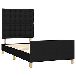 Acheter Maison Chic Lit adulte - Cadre Structure de lit avec tête de lit Contemporain Noir 80x200 cm Tissu -MN54357