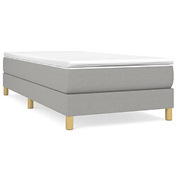 Maison Chic Lit Adulte - Lit simple Lit à sommier tapissier avec matelas moelleux - Meuble de Chambre - Gris clair 90x200 cm Tissu -MN17978