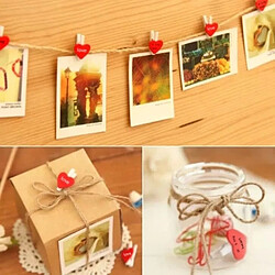 Avis Wewoo Mini pinces en bois forme d'amour artisanat papier photo avec à ressort couleurs de 3,5 cm mélangeant 50 pièces / sac