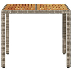 Acheter Maison Chic Table de jardin | Table d'extérieur et dessus en bois d'acacia gris résine tressée -GKD33415