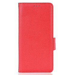 Etui en PU antichoc, texture litchi, fermeture magnétique avec support rouge pour votre Samsung Galaxy A72 4G/A72 5G