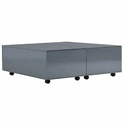 Maison Chic Table basse,Table Console Table d'appoint, Table pour salon Gris brillant 100 x 100 x 35 cm -MN75792