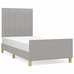 Maison Chic Lit adulte - Cadre Structure de lit avec tête de lit Contemporain Gris clair 80x200 cm Tissu -MN31130