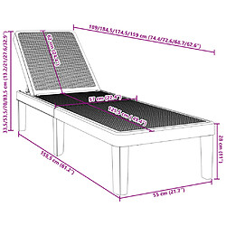 vidaXL Chaise longue réglable en hauteur à 4 positions polypropylène pas cher