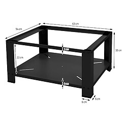 ML-Design Socle pour Machine à Laver avec Étagère, en Acier, Noir, 63x54 cm, jusqu'à 150 kg, Support Lave-Linges Standard, Pieds Antidérapants, Support Base de Lave-Linge, Estrade de 32 cm de Haut pas cher