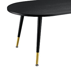 Helloshop26 Table basse design élégant pour salon table avec pieds solides MDF métal revêtu par poudre 47 x 120 x 60 cm effet chêne noir mat laqué laiton 03_0006157