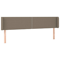 vidaXL Tête de lit avec oreilles Taupe 163x16x78/88 cm Tissu