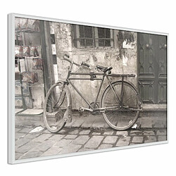 Paris Prix Affiche Murale Encadrée Old Bicycle 90 x 60 cm Blanc