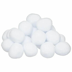 Lot de 15 Boules de Neige Manteau 7cm Blanc