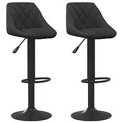 vidaXL Tabourets de bar lot de 2 noir velours