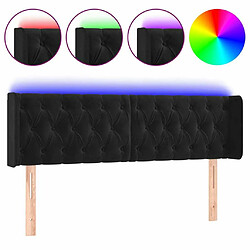 Maison Chic Tête de lit scandinave à LED,meuble de chambre Noir 163x16x78/88 cm Velours -MN89918