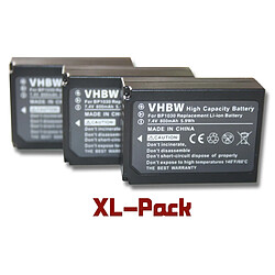 Vhbw Set de 3 batteries 800mAh pour caméscope Samsung NX200, NX210, NX1000, NX2000 remplace BP-1030, ED-BP1030