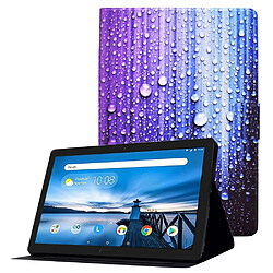 Etui en PU avec support et porte-cartes Goutte d'eau pour votre Lenovo Tab M10 TB-X605F