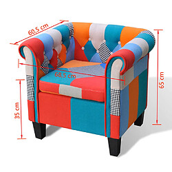 Acheter vidaXL Fauteuil avec design de patchwork Tissu