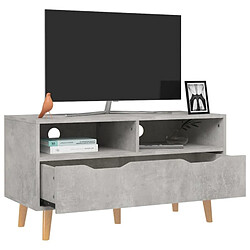 Avis vidaXL Meuble TV Gris béton 90x40x48,5 cm Aggloméré