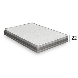 Inside 75 Canapé CanapExpress GRANDIOSE matelas mémory 22 cm sommier métal 140 cm tissu neo gris anthracite