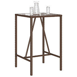 Avis vidaXL Table de bar d’extérieur marron 70x70x110 cm résine tressée