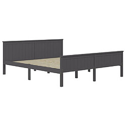 Avis Maison Chic Lit adulte - Lit simple Cadre de lit,Structure du lit Contemporain Gris Bois de pin massif 200x200 cm -MN45944