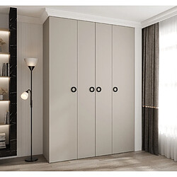 Abiks Meble Armoire à portes battantes Como 1 245,5/170/40 4 portes (cachemire/noir)